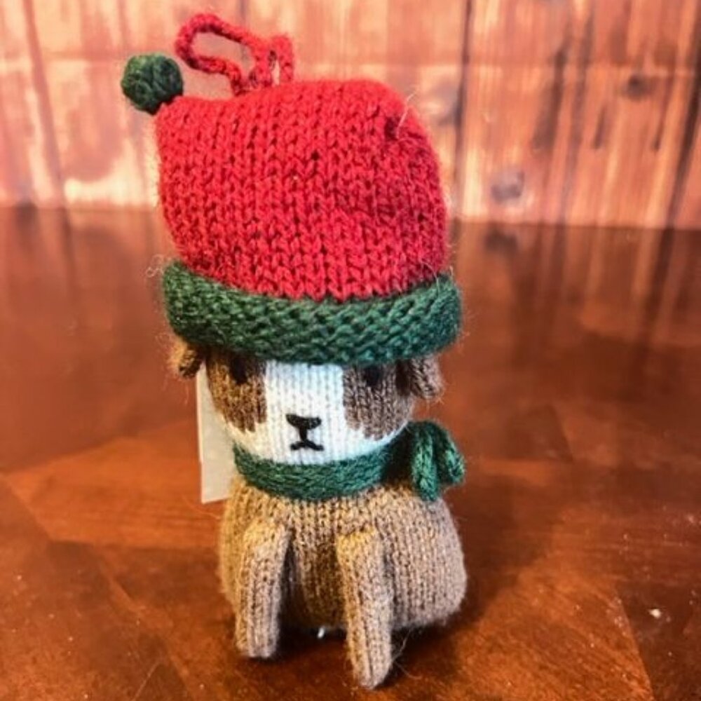 Handmade Mélange‎ Collection Alpaca Wool & Acrylic Dog Christmas Ornament